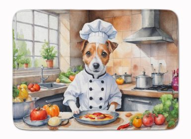 Jack Russell Terrier The Chef Memory Foam Kitchen Mat Machine Washable Anti-Fatigue Mat Cushion Comfort Bath Mat or Kitchen Rug