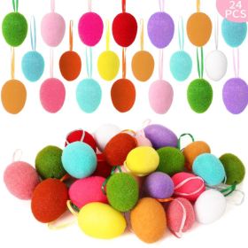 24 Pcs Felted Easter Eggs, Wool Easter Egg With Foam Filling Surprise Decor For Garland Crafts Home Tray Party Decoration (Option: 3269390Y)